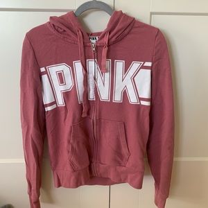 Pink zip up sweatshirt